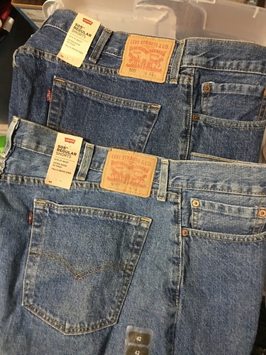 Levis 505 pantaloncino regular uomo taglia 44 stone wash lunghezza ginocchio denim pesante - Foto 14 di 29