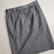 Pencil Skirt Michael Kors Gray and White Pinstripes