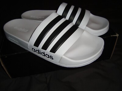 NEW Adidas Adilette Cloudfoam Men's Shower White Slip On Slides Sandals Sz 11 NI