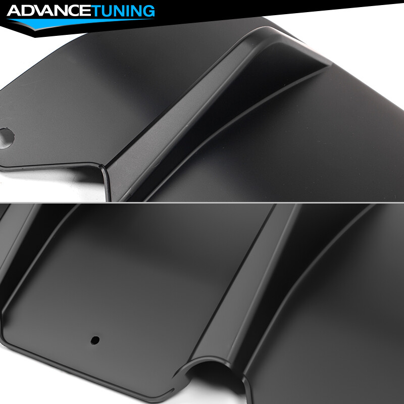 For 15-23 Dodge Challenger IKON V3 Style Rear Bumper Lip Diffuser Matte Black PP