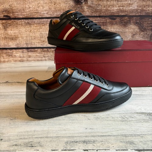 Bally Oriano Leather Sneakers Size 6.5 Black - Picture 3 of 10