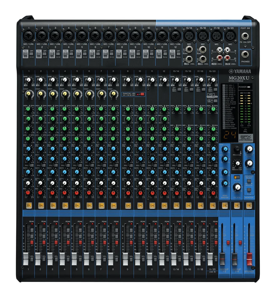 Yamaha MG20XU Analog 20-Channel Mixing Console w/ USB & Built-In SPX Effects - Image 2 of 4