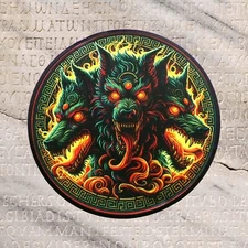 Cerberus Hellhound Patch Iron-On/Sew-On Applique, Greek Mythology Badge, Monster