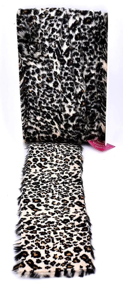 Ribete de leopardo Wrights, negro/marrón, acrílico/poliéster, 6 yardas. x 4"w Foto 3 de 4