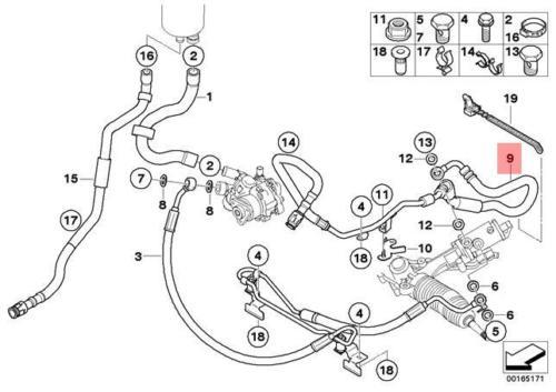 BMW 5 E60 Power Steering Hose 32416777292 6777292 OEM for sale  