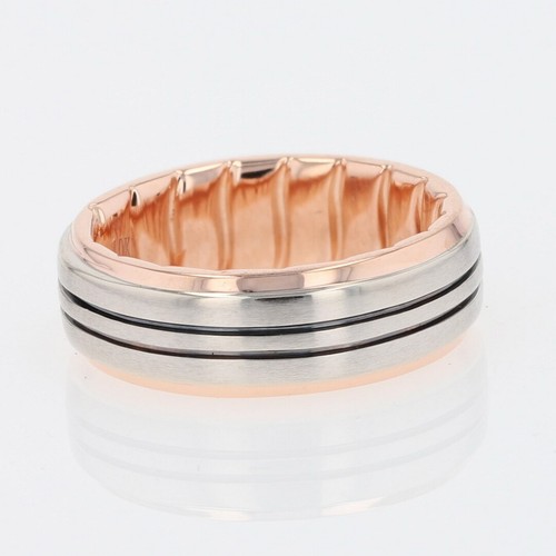 Mfit 7.7mm Brushed Finish Men's Wedding Band Ring 10k Multi-Tone Gold Size 10.25 - Picture 2 of 5