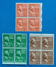 US Stamps Scott 803 804 805 blocks of 4 M/NH Very fresh