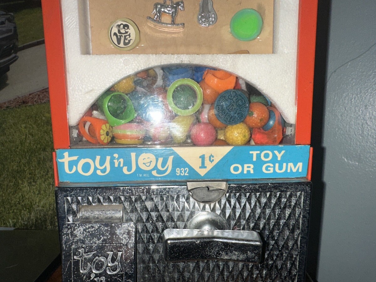 Vintage Becker Toy N Joy Gumball Candy Prize 1 Cent Machine 1950's