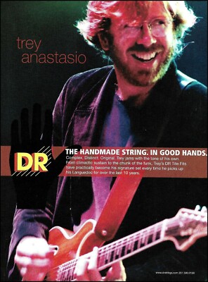 Phish Trey Anastasio Languedoc guitar has DR Strings ad 8 x 11 advertisement