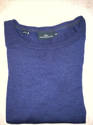 RODD \u0026 GUNN MENS NAVY BLUE MERINO WOOL 