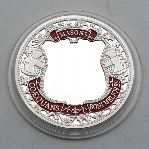 Freimaurer versilberte Metallmünze Freimaurerei Herausforderung Medaille Kunstdekoration - Bild 7 von 12