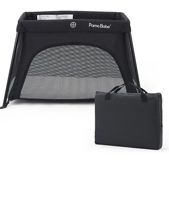 Pamo Babe Mini Travel Crib, Baby Playard-Black