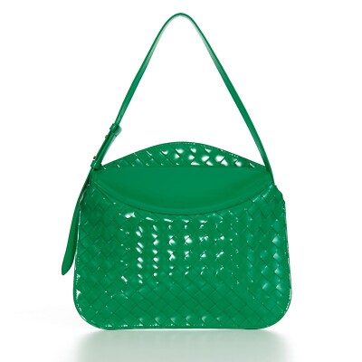 BOTTEGA VENETA 2900$ Small FLAP Bag - Bottega Green Intrecciato