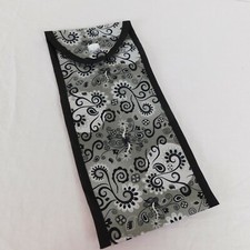 Handmade Heat Resistant Curling Iron Flat Iron Holder Travel Bag Black White