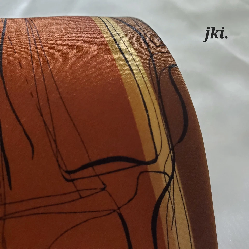 Corbatas Hombre Colección J. Garcia Seda Clásicas Naranja/Marrón Geométricas Foto 4 de 4