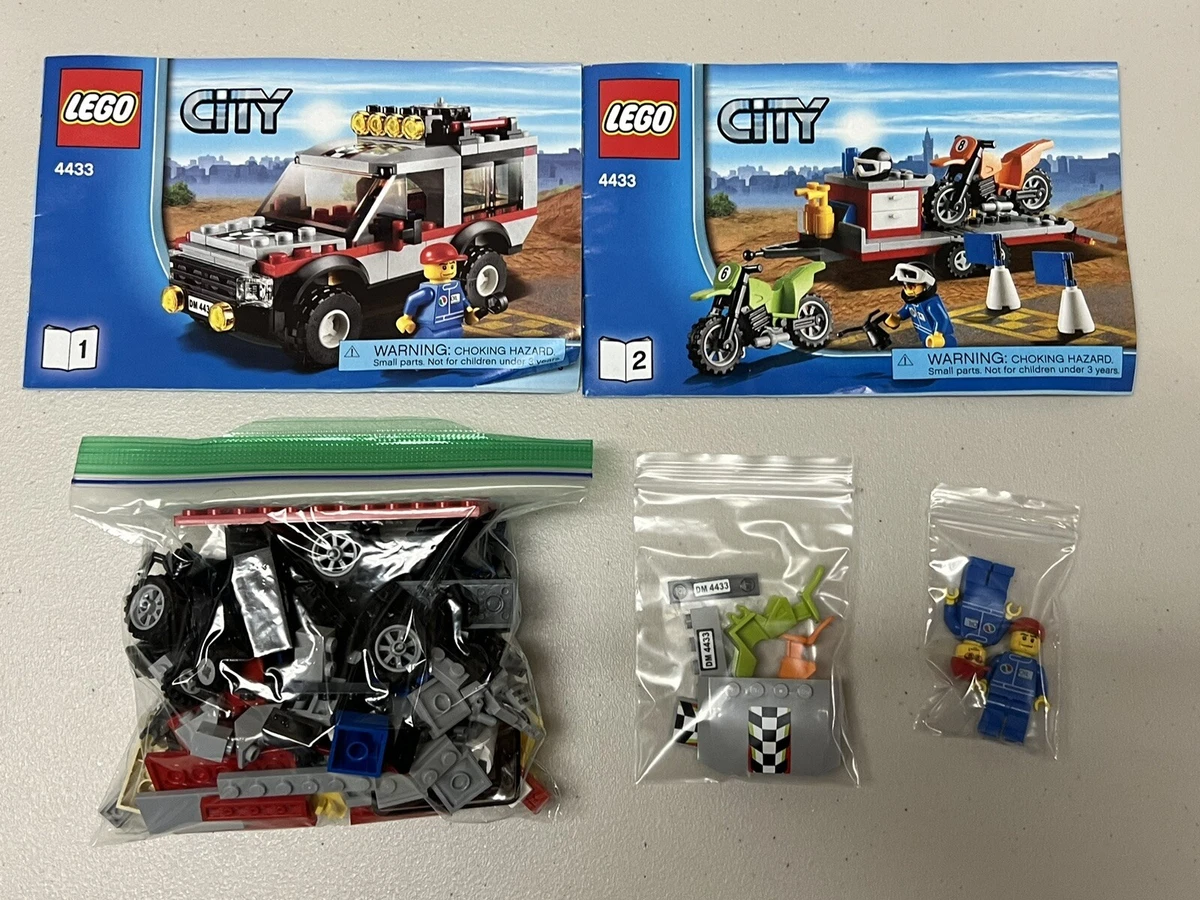 Erasure sammenholdt gallon Lego 4433 City Dirt Bike Transporter - 100% Complete with Manuals  Minifigures | eBay