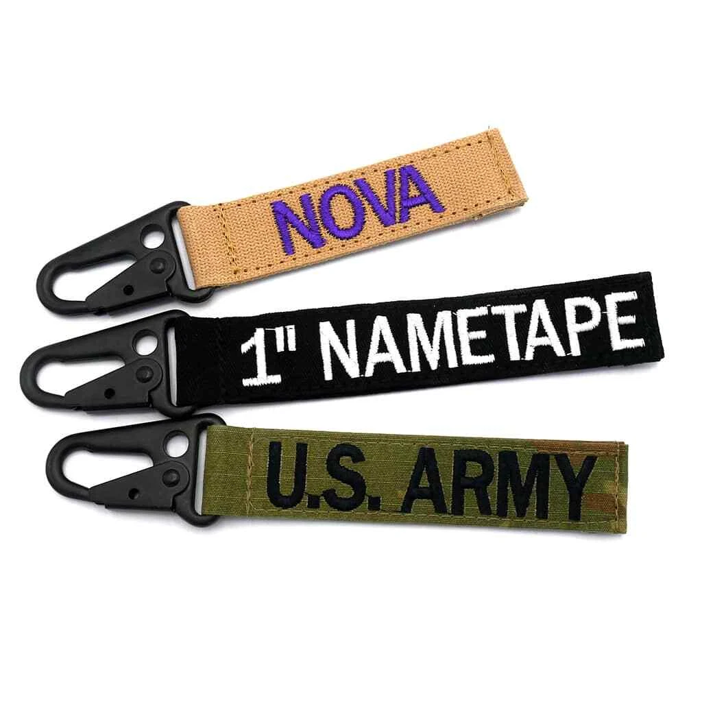 Name tape keychain sale