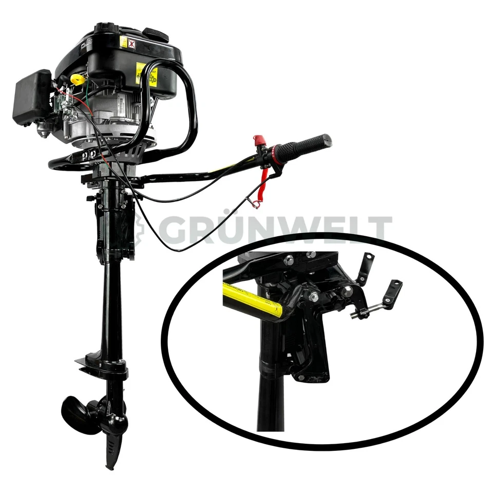 Außenborder GW-200FC Außenbordmotor 6.5 PS 4-Takt Bootsmotor Angeln Benzinmotor - Bild 2 von 4