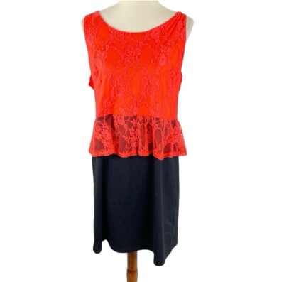 NWT Delirious Lace Peplum Dress Size 1X Stretch  