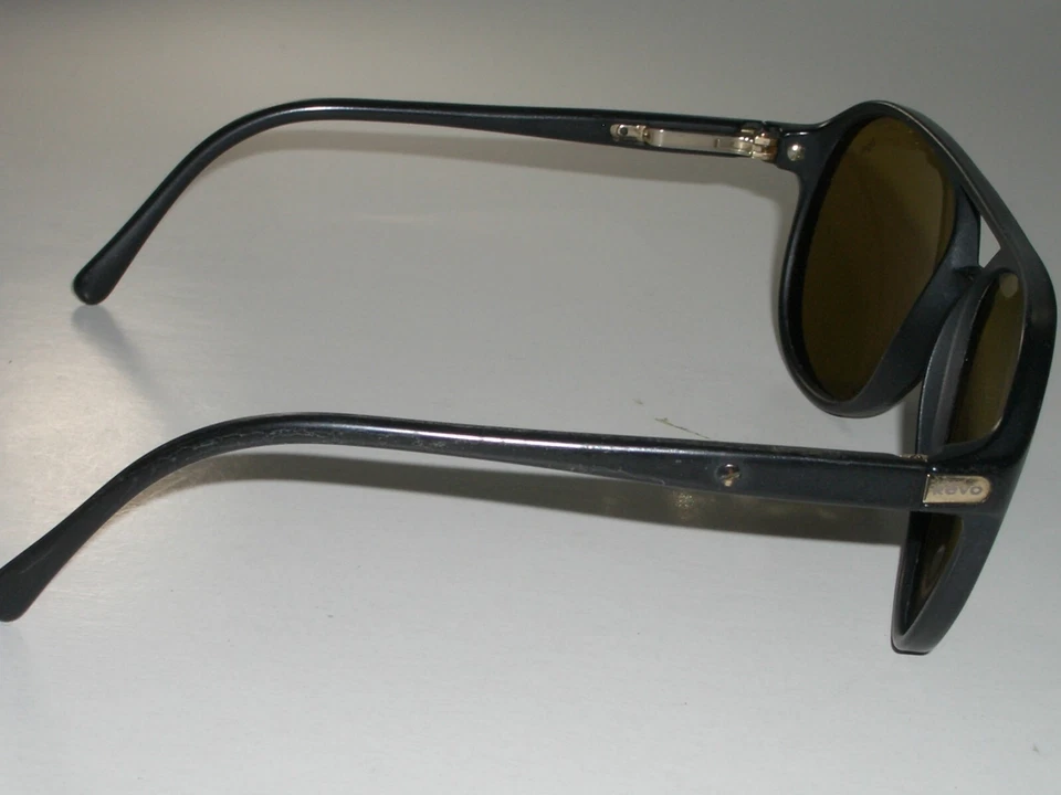 GAFAS DE SOL VINTAGE REVO MARRÓN H2O CRISTAL POLARIZADO NEGRO MATE ESQUÍ GATOS Foto 4 de 4