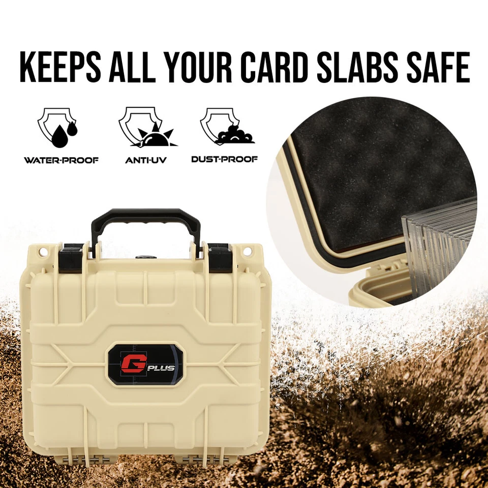Waterproof Graded Card Storage Box Deep Travel Case Slab Holder&Protector Beige - Image 2 of 4