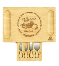 ROYAL CRAFT WOOD Unique Bamboo Charcuterie Board Cheese Platter Serving Tray XL