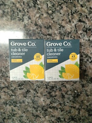 Grove Co. Tub & Tile Cleaning Concentrate - Lemon & eucalyptus- 2pk/2fl oz lot 2