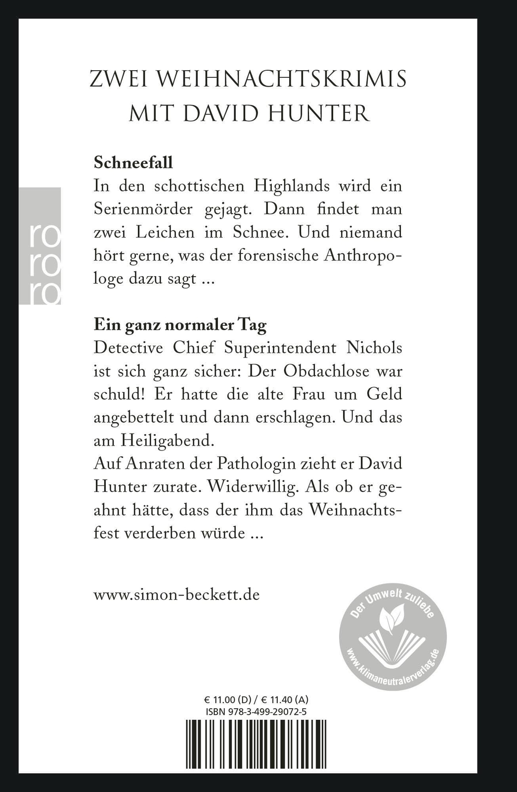 Thumbnail - Schneefall & Ein Ganz Normaler Tag - Simon Beckett - 9783499290725