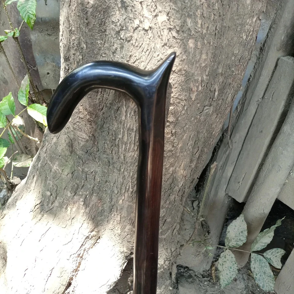 Africa Blackwood Contouring Handle Original Hiking Walking Stick Cane Mobility H - Image 2 of 4