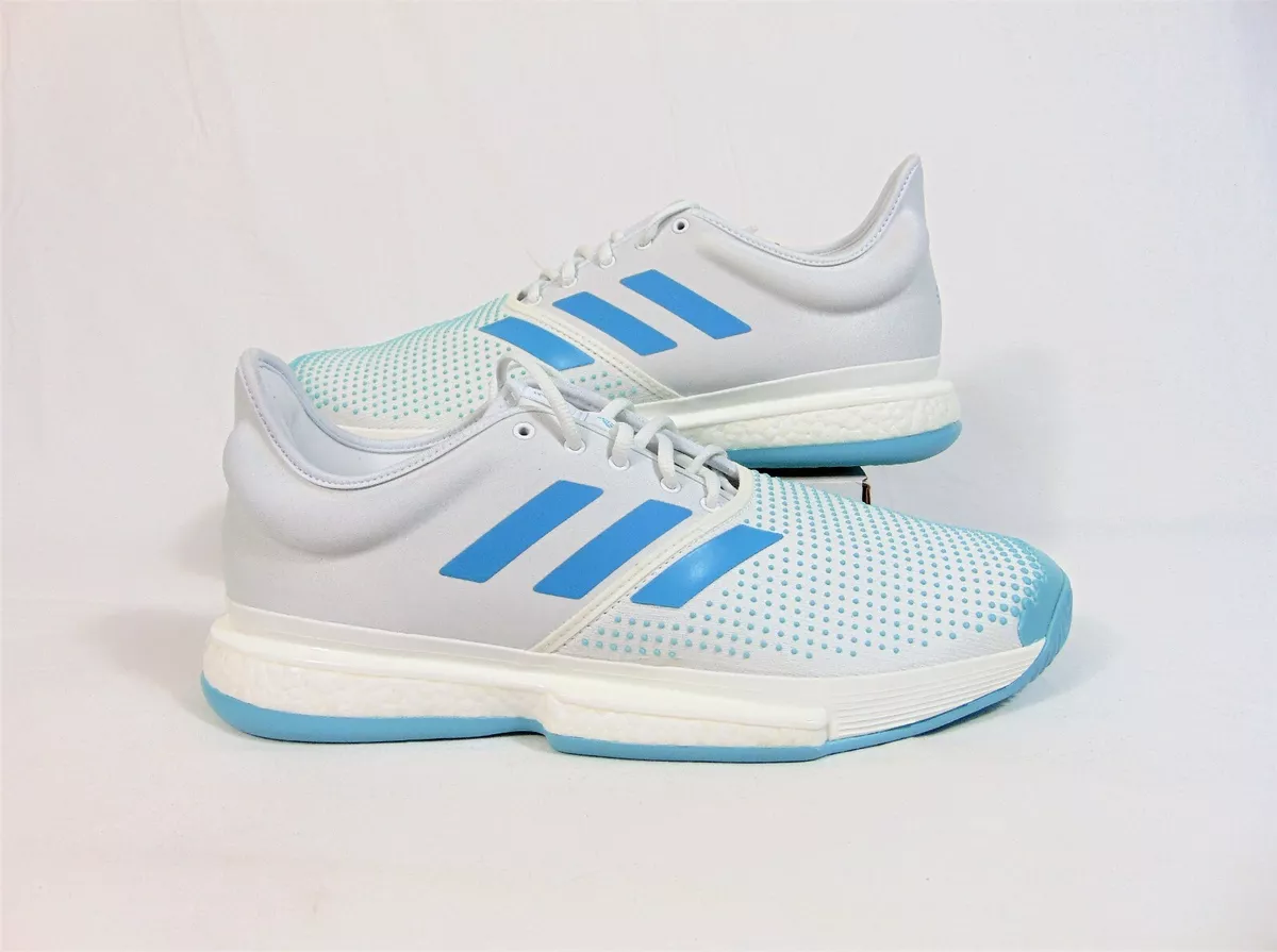 Adidas X Parley SoleCourt Boost White Tennis Shoes Sz 13.5 NEW G26295 RARE