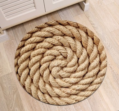 Round Floor Mat Hemp Rope Design Bedroom Carpet Living Room Area Rugs Home Decor Ebay