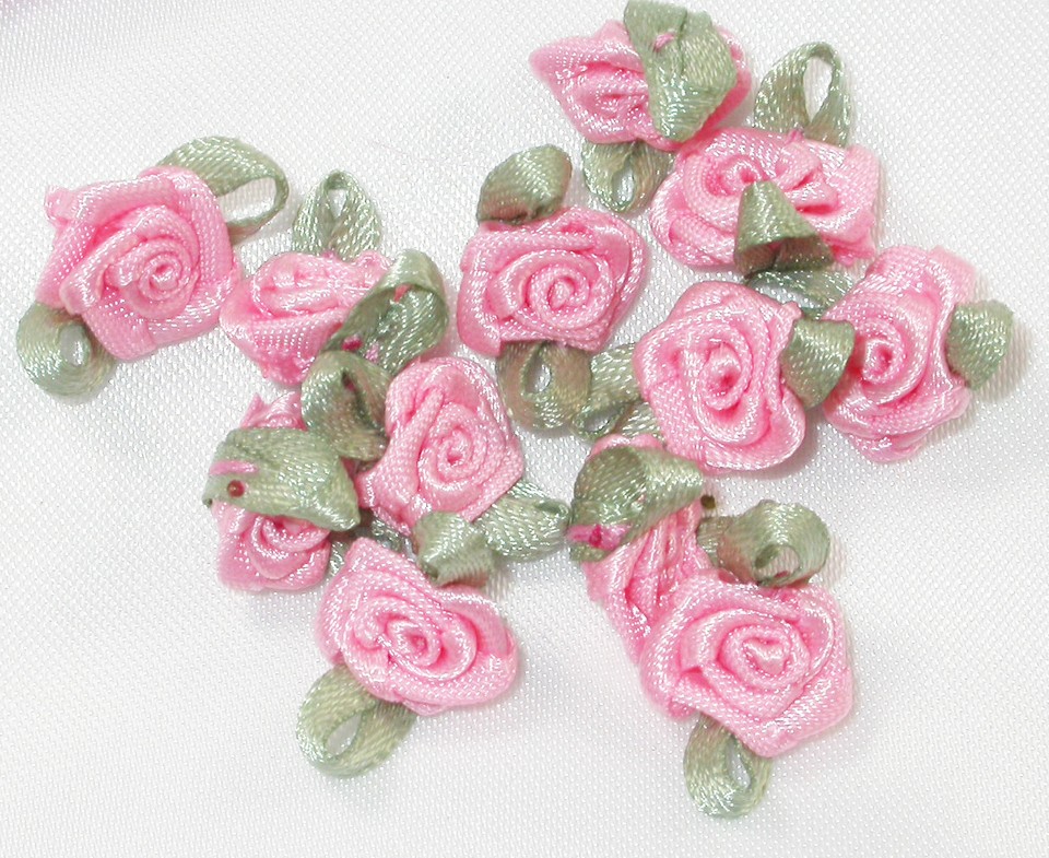 Rose Color Ribbon ROSE Mini Ribbon Roses Polyester Satin Ribbon 25 Pack lots of colors US ...