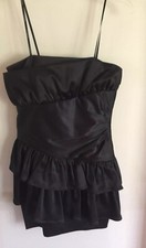 Laundry By Design Jet Black Ruffled Party Dress With Skirt Womens Size 4