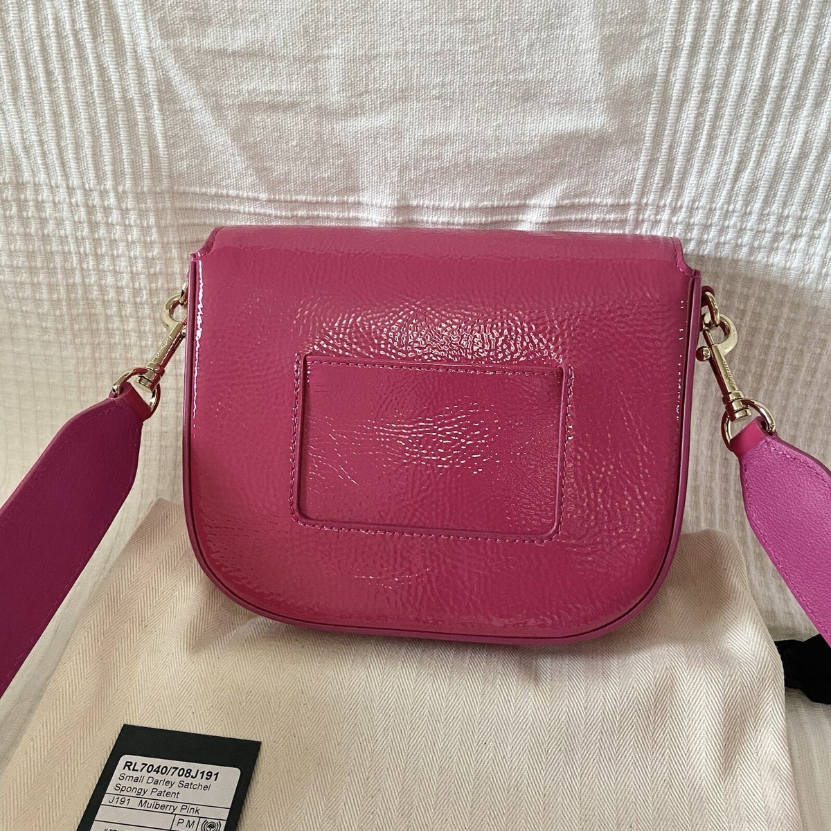 NWT Mulberry Small Darley Satchel Bag in Patent Mulberry