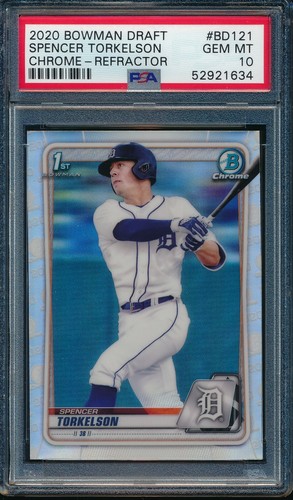 PSA 10 SPENCER TORKELSON 1st 2020 Bowman Chrome Draft REFRACTOR RC GEM MINT