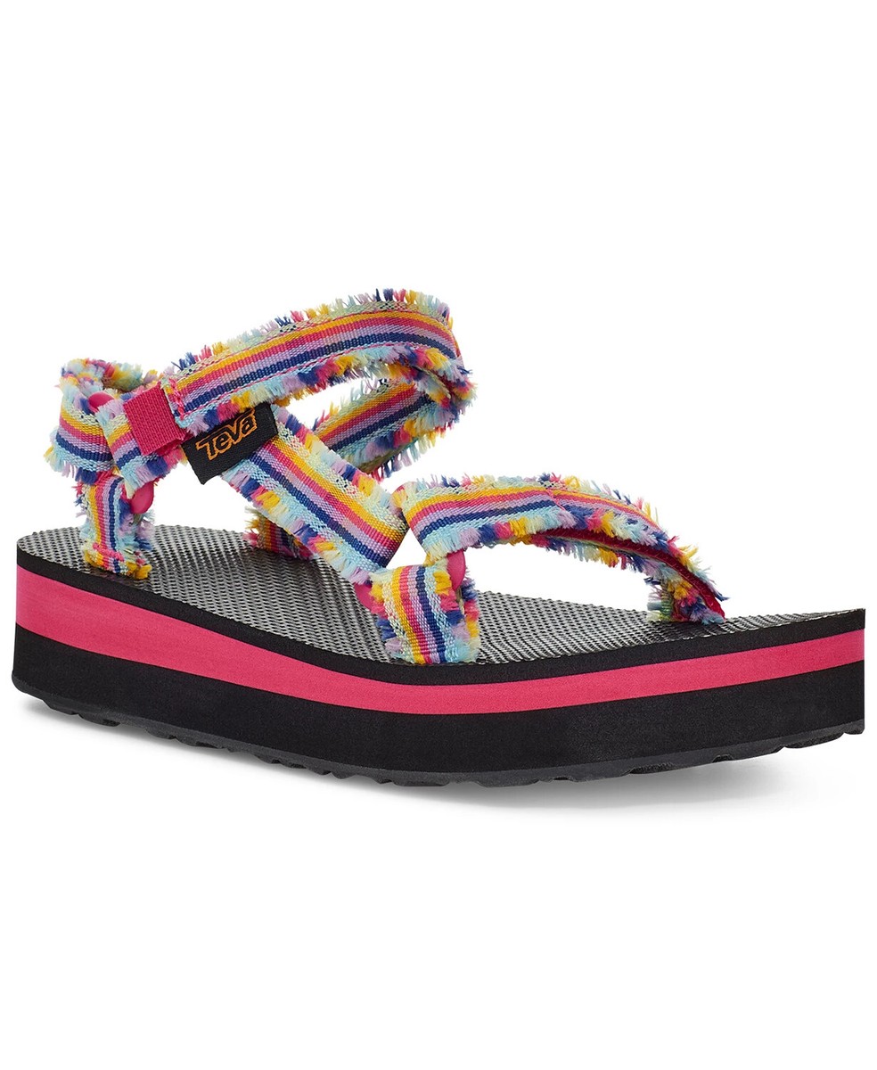 Teva Kids Midform Fray Sandals Pink Multicolor Size
