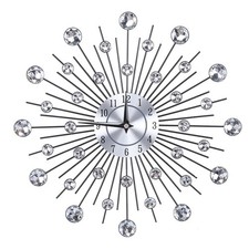 13in Sparkling Bling Silver Flower Shaped Wal...