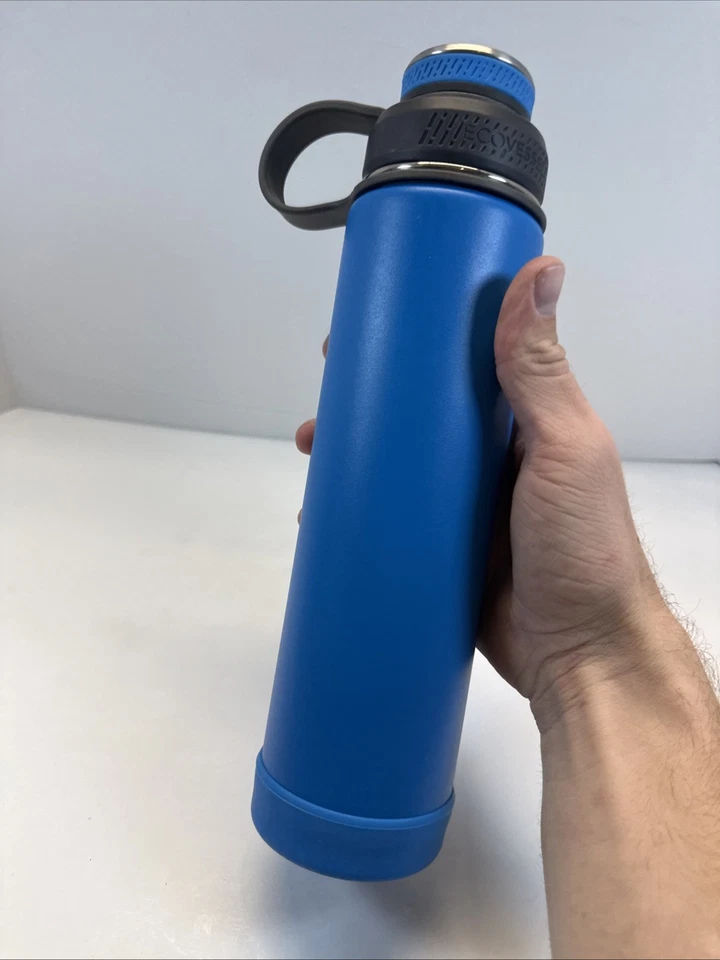 Botella de agua EcoVessel BOULDER azul TriMax aislada de acero inoxidable 24 oz Foto 4 de 4