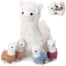 5 Pcs Llama Stuffed Animal Llama with Babies 14 Inch Mommy Alpaca with 4 Cute...