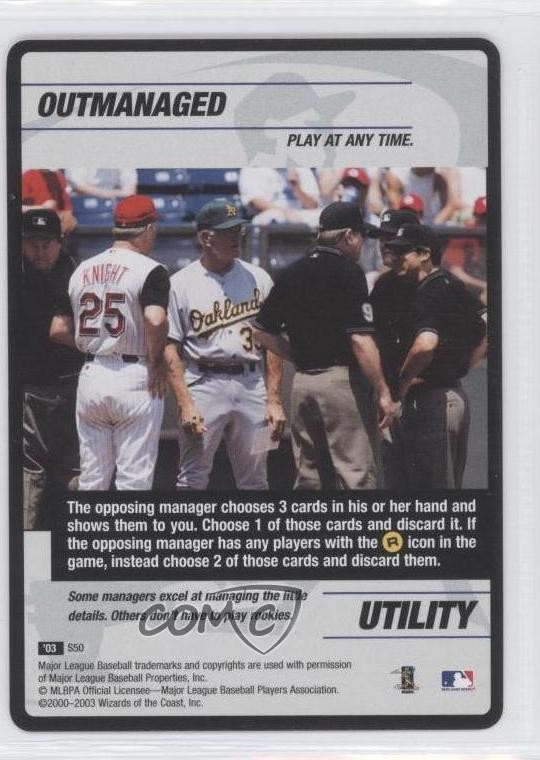 2003 MLB Showdown Strategy Utility Outmanaged #S50 0b9