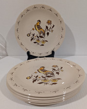 Johnson Brothers Sun Up Staffordshire Set of 6 Dinner Plates Rooster Flower 10"