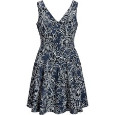 Tommy Hilfiger Floral Lace Fit and Flare Dress Womens 8 Blue/Black Chic Party