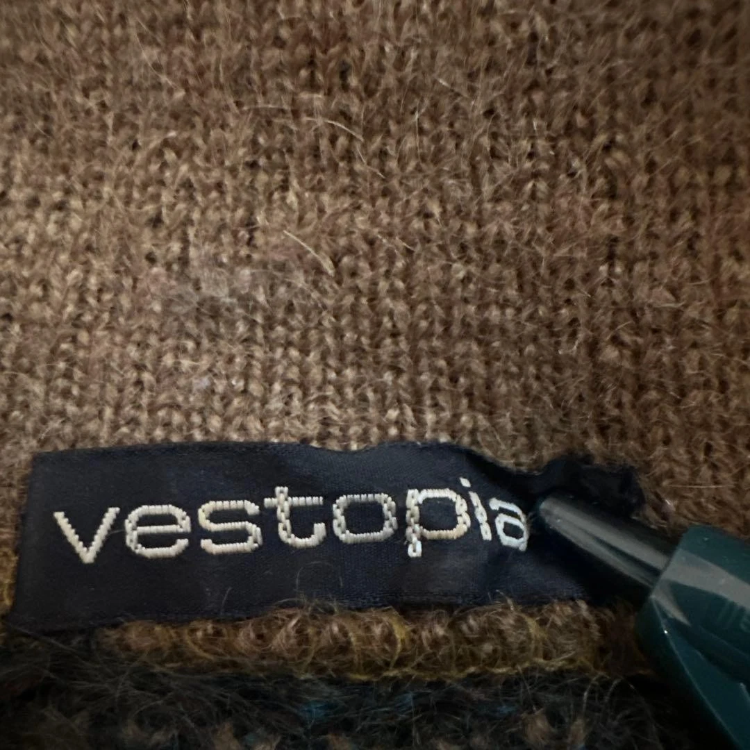 Vestopia Multicolor Knit Sweater Mohair Blend XL Design Marble image 6