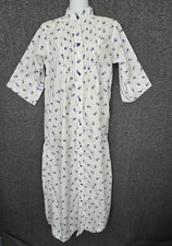 Vtg MODELS COAT Small House Dress Maxi Snap Pintuck Front Cottagecore Robe