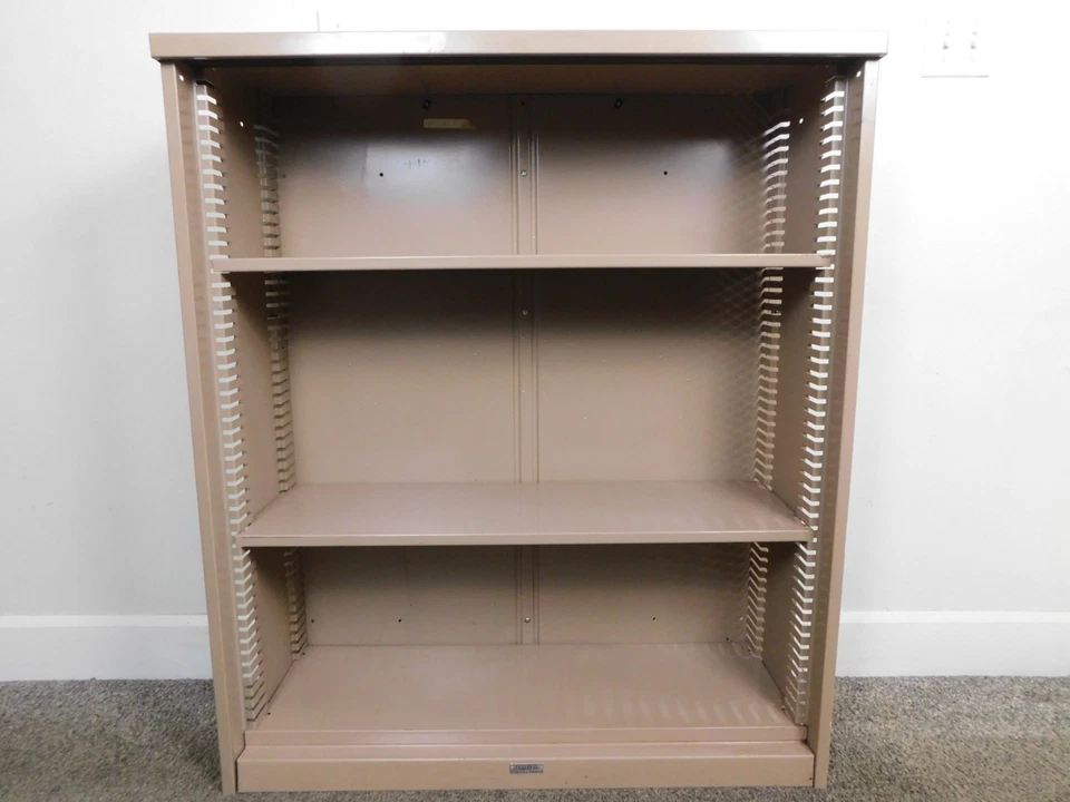 Large Steampunk Industrial Metal Adjustable Shelves Bookcase 42x36x12 VTG -SHIPS - Image 4 of 4