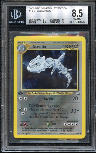Steelix (1st Edition) graded BGS 8.5 for sale on eBay