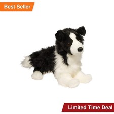 Douglas Chase Border Collie Dog Plush Stuffed Animal Toy 16" Black White
