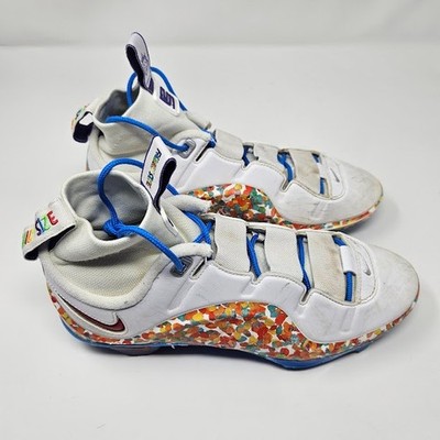 Nike LeBron 4 Menace 3 Fruity Pebbles Football Cleats US Men's Size 8 Multicolor