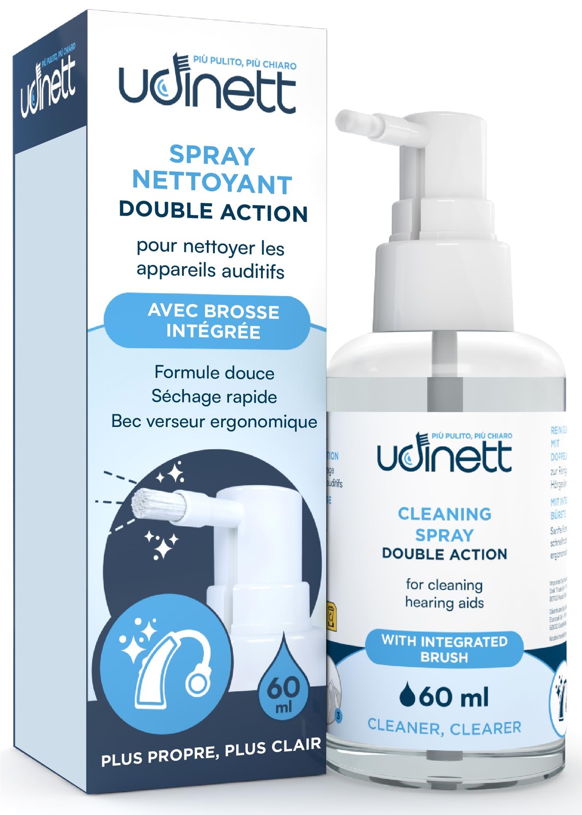 Spray nettoyant appareils auditifs pour éliminer les sifflements