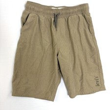 Levis Kids Straight Shorts Khaki Tan Elastic Waist Drawstring Size L 12-13